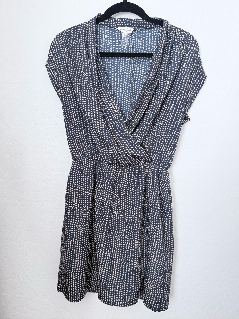 Navy Blue and White Polka Dot Dress